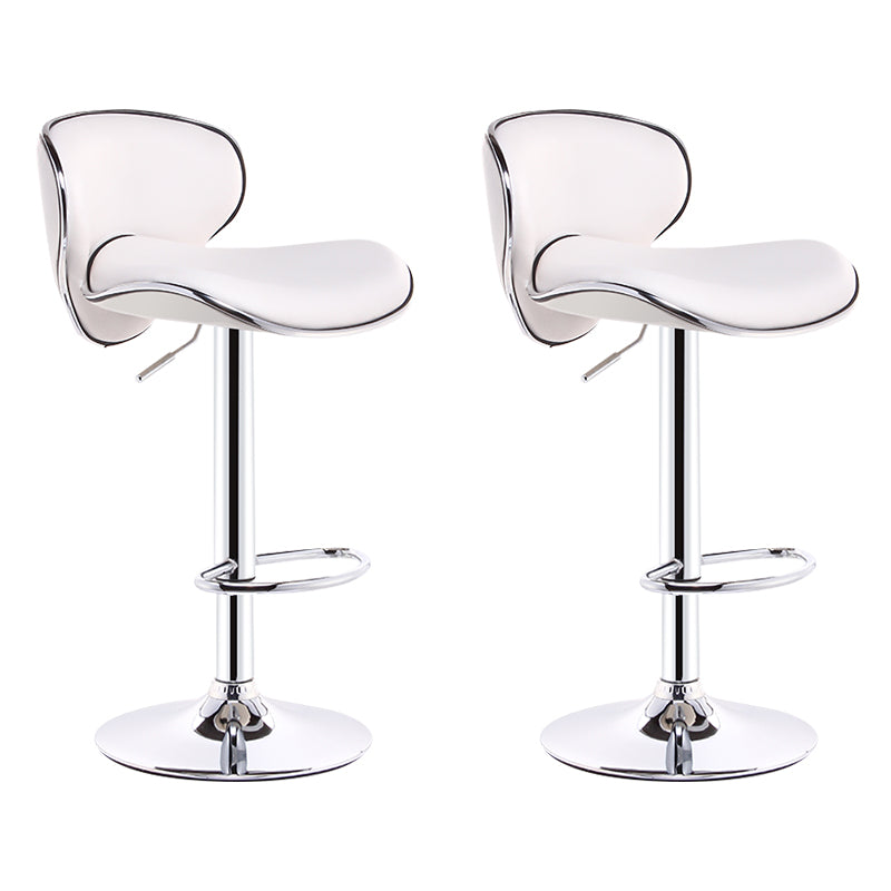 Scandinavian Adjustable Height Swivel Counter Stools Metal Leather Bar Stools