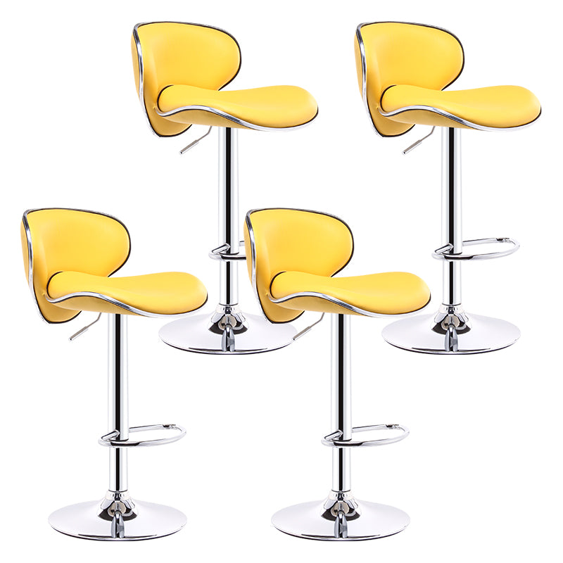 Scandinavian Adjustable Height Swivel Counter Stools Metal Leather Bar Stools