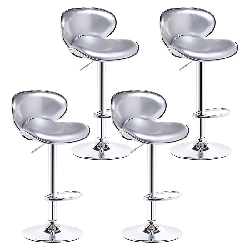 Scandinavian Adjustable Height Swivel Counter Stools Metal Leather Bar Stools