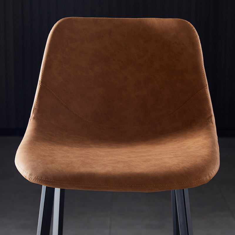 Scandinavian Style Bar-stool with Square Leather Seat Counter Stool Kitchen Bar-stool