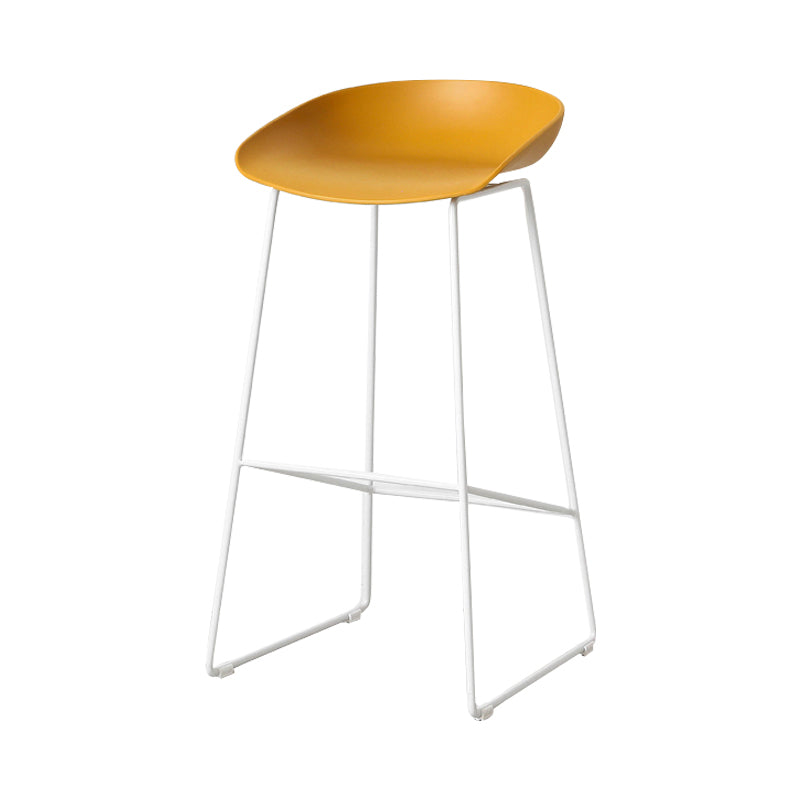 Scandinavian Style Bar-stool with Sled Legs Bucket Seat Counter Stool for Kitchen Bar