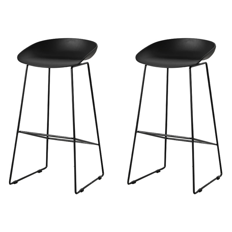 Scandinavian Style Bar-stool with Sled Legs Bucket Seat Counter Stool for Kitchen Bar