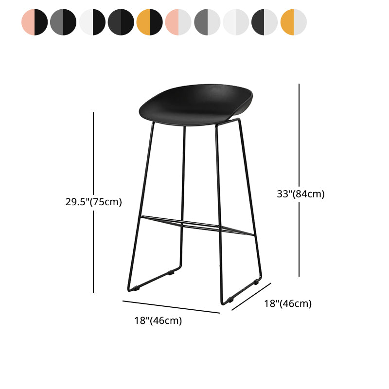Scandinavian Style Bar-stool with Sled Legs Bucket Seat Counter Stool for Kitchen Bar