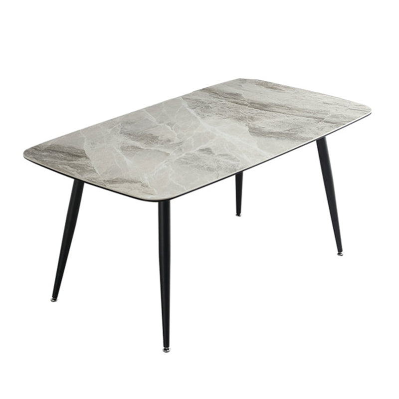 Rectangle 4-foot Dinner Table Modern Style Stone Dining Room Collection for Home