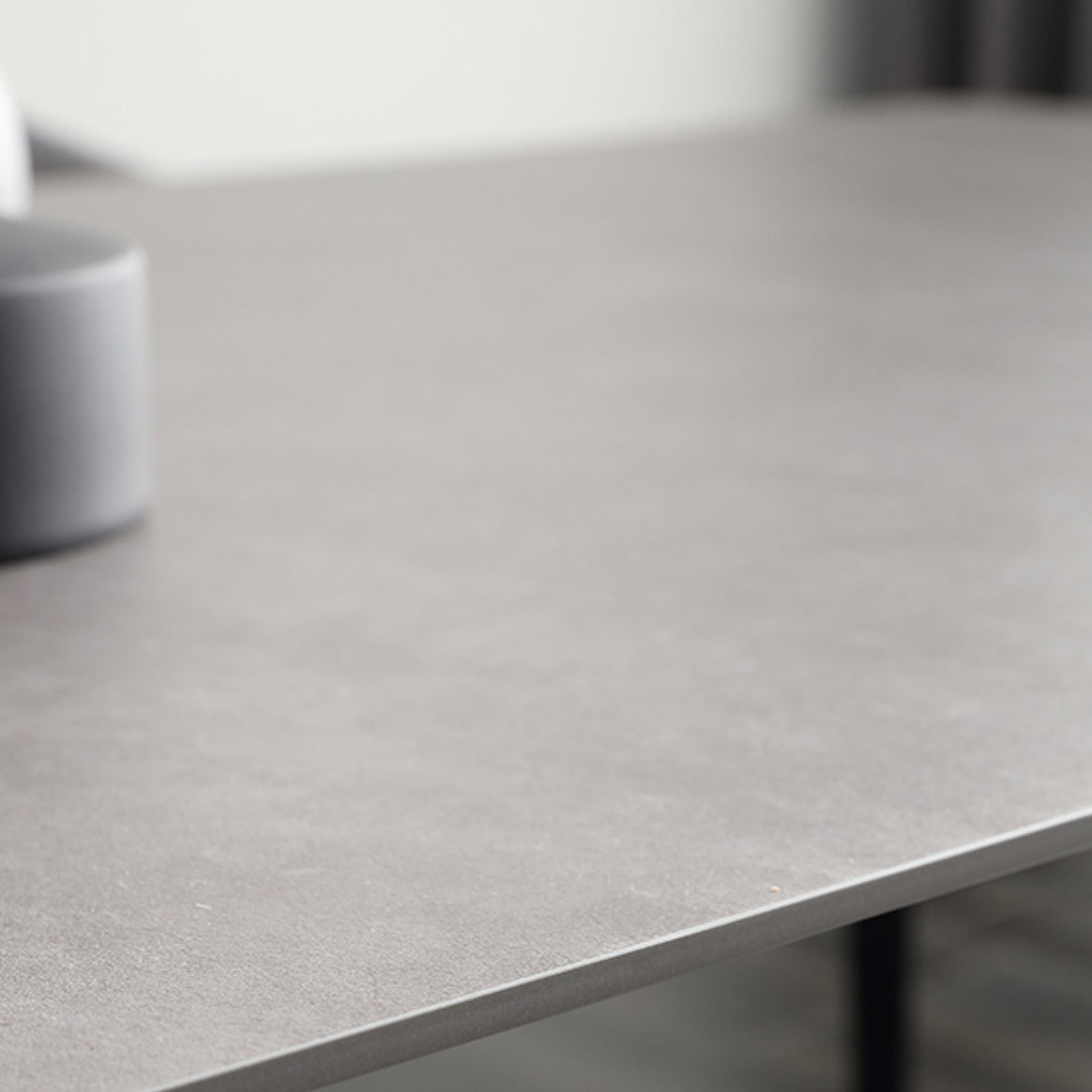Industrial Sintered Stone Grey Table for Restaurant Rectangle Dining Table with 4 Legs
