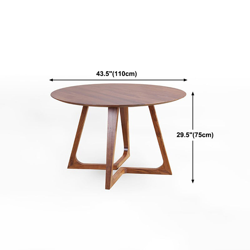 Table à manger ronde à Double piédestal, décontractée, couleur bois, fixe, en bois massif de pin