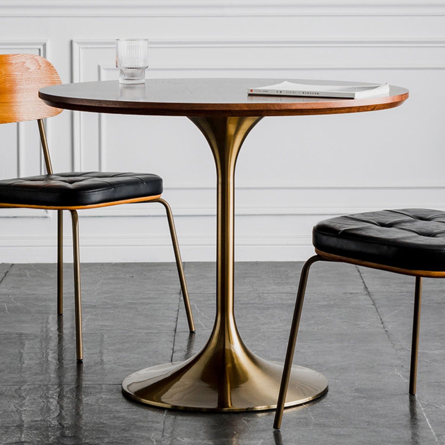 Modern Round Wood Dining Table Tulip Base Home Kitchen Dinner Dining Table