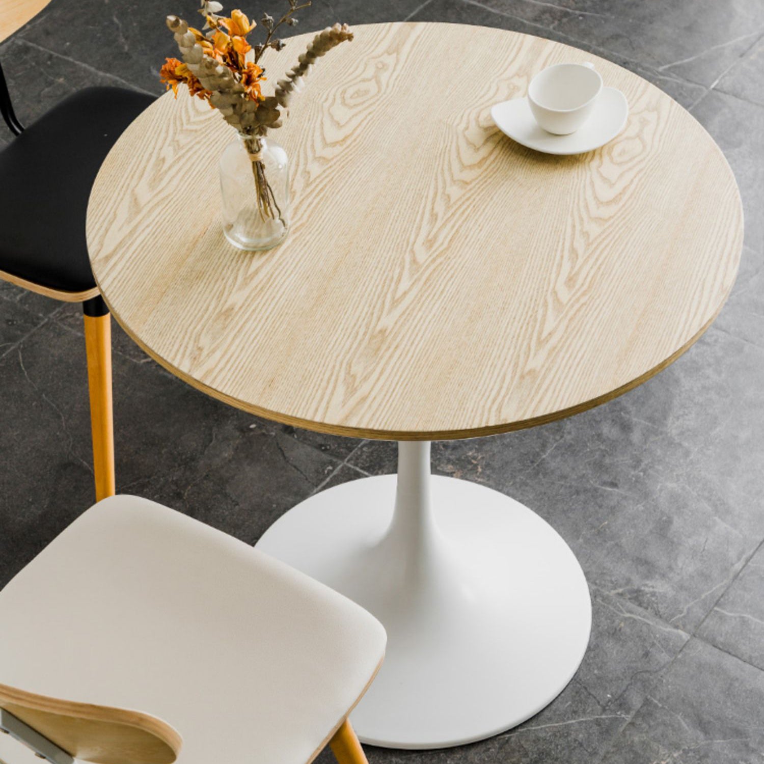 Modern Round Wood Dining Table Tulip Base Home Kitchen Dinner Dining Table