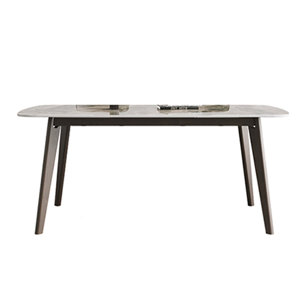 Contemporary Sintered Stone Dining Table Solid Wood Dining Table with 4 Legs