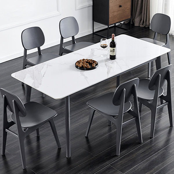 Stone Top Dining Table Mid-Century Modern Dining Table with 4 Legs