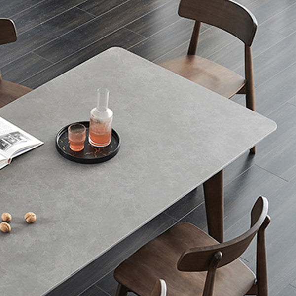 Stone Top Dining Table Mid-Century Modern Dining Table with 4 Legs