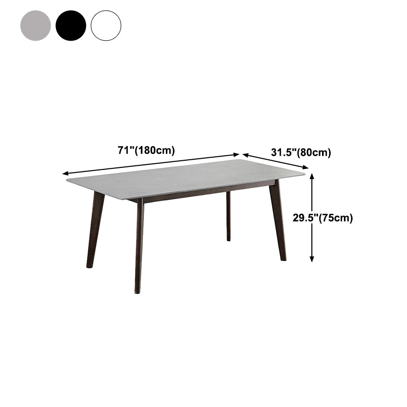 Stone Top Dining Table Mid-Century Modern Dining Table with 4 Legs