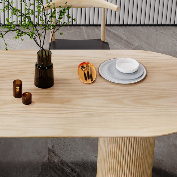 Free Form Pine Wood Table for Restaurant Modern Dining Table with 3 Legs