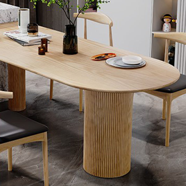 Free Form Pine Wood Table for Restaurant Modern Dining Table with 3 Legs