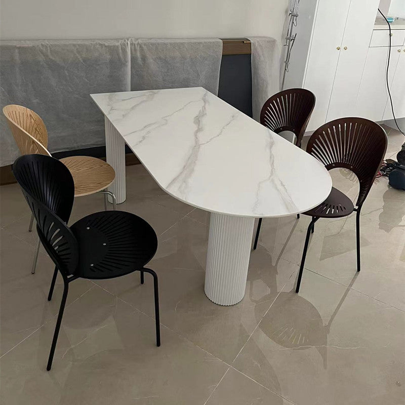 Stone and Wood Dining Room Collection Home Kitchen Dinner Modern Dining Table