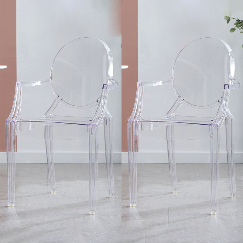 Scandinavian Arm Plastic Side Chairs for Home Open Back Side Chair