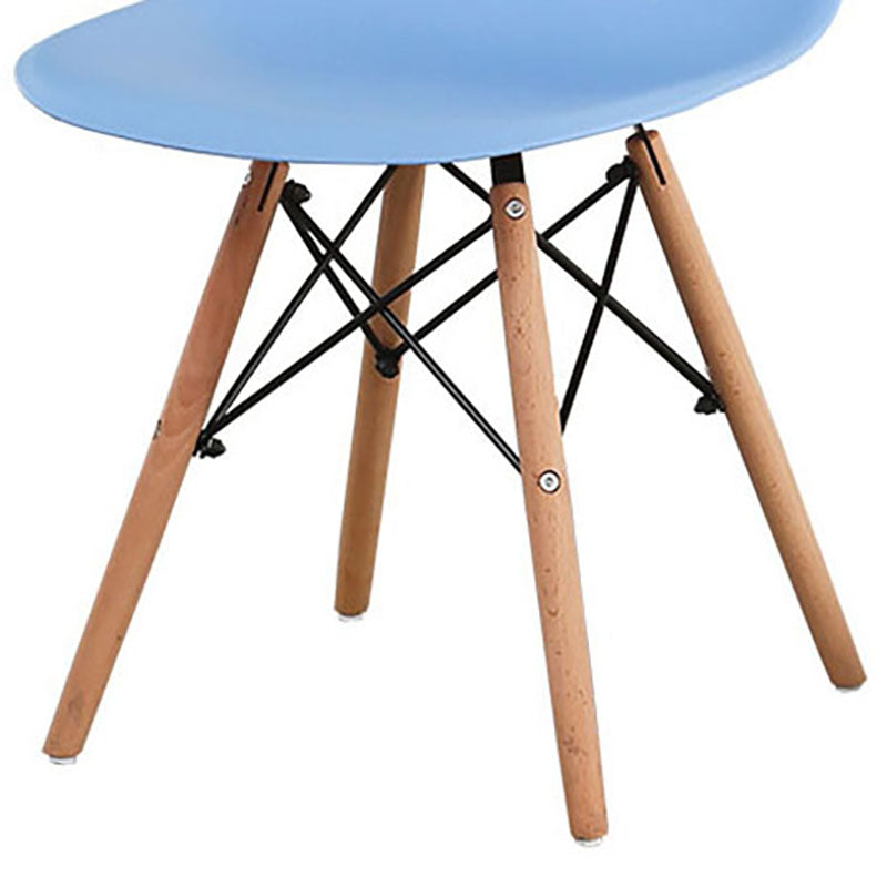 Modern Plastic Home Side Chair Matte Finish Solid Back Dining Chair