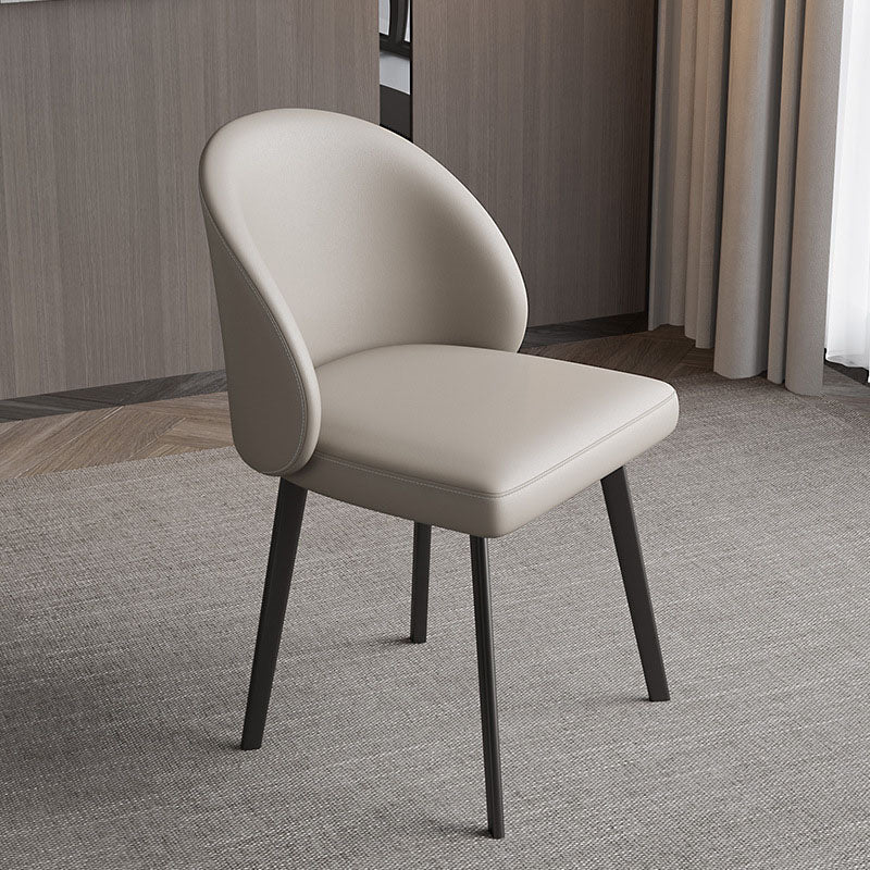 Contemporary Style Dining Chair Armless Chair with Metal Legs