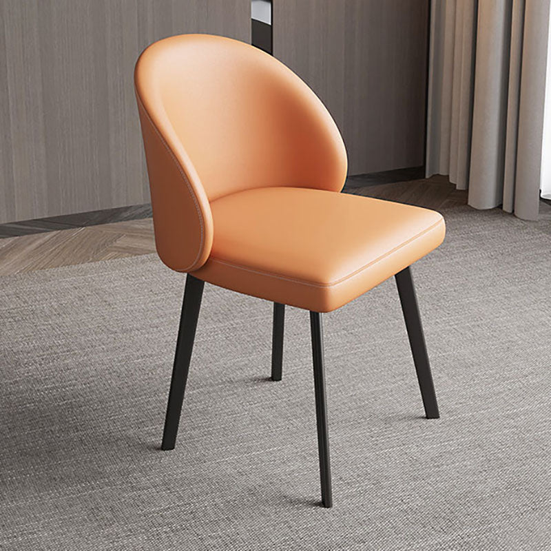 Contemporary Style Dining Chair Armless Chair with Metal Legs