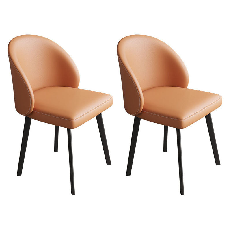 Contemporary Style Dining Chair Armless Chair with Metal Legs