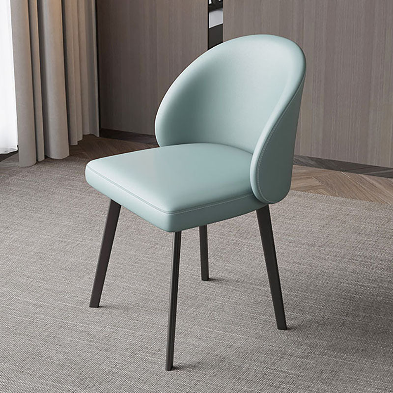 Contemporary Style Dining Chair Armless Chair with Metal Legs