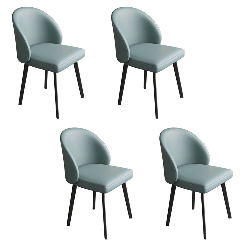 Contemporary Style Dining Chair Armless Chair with Metal Legs