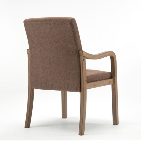 Farmhouse Upholstered Home Arm Chair Solid Back Matte Finish Dining Chair