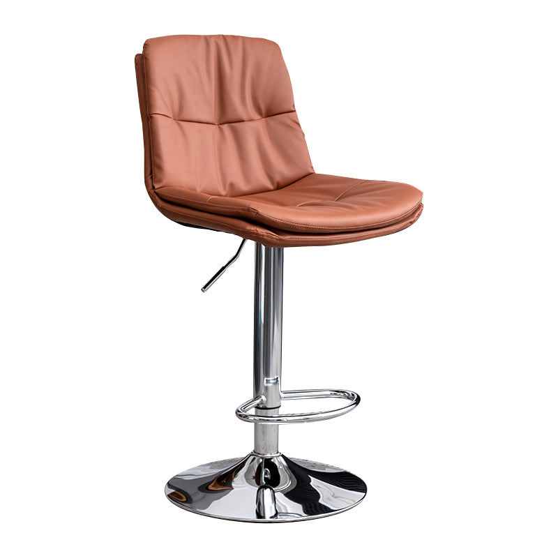 Contemporary Leather Swivel Barstool Indoor Bar Stool with Low Back