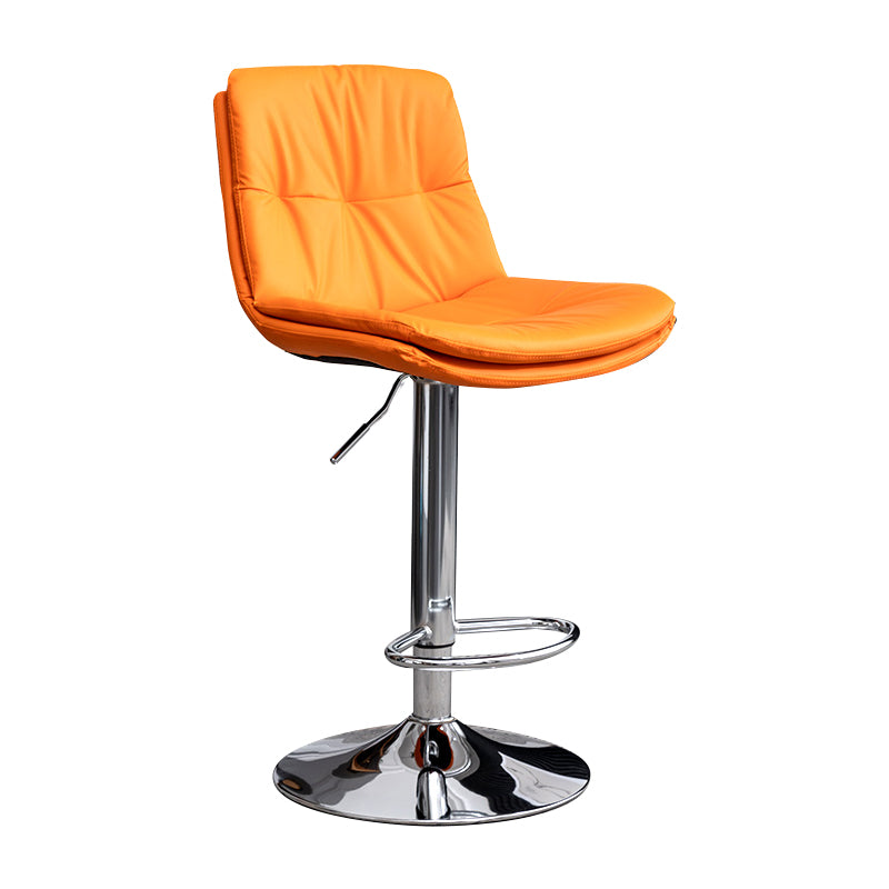 Contemporary Leather Swivel Barstool Indoor Bar Stool with Low Back