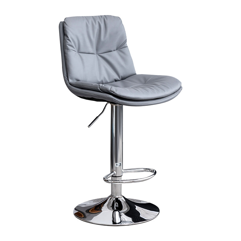 Contemporary Leather Swivel Barstool Indoor Bar Stool with Low Back