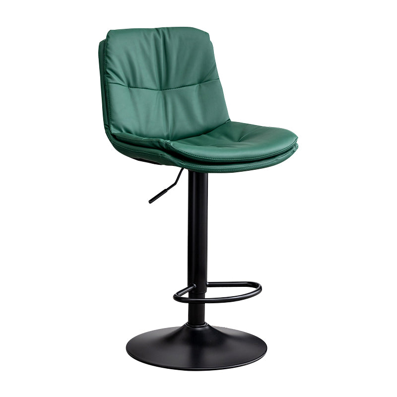 Contemporary Leather Swivel Barstool Indoor Bar Stool with Low Back