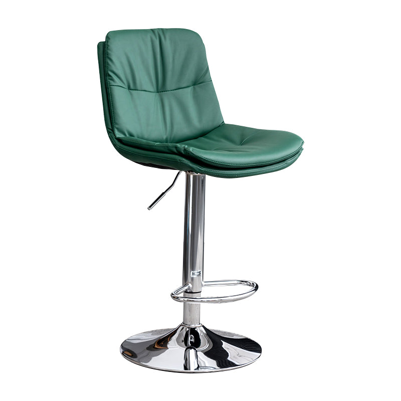 Contemporary Leather Swivel Barstool Indoor Bar Stool with Low Back