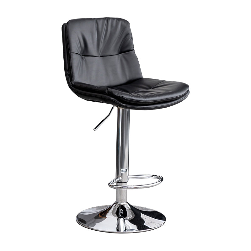 Contemporary Leather Swivel Barstool Indoor Bar Stool with Low Back