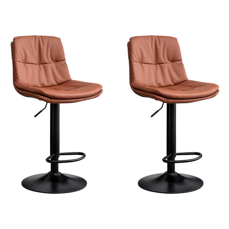 Contemporary Leather Swivel Barstool Indoor Bar Stool with Low Back