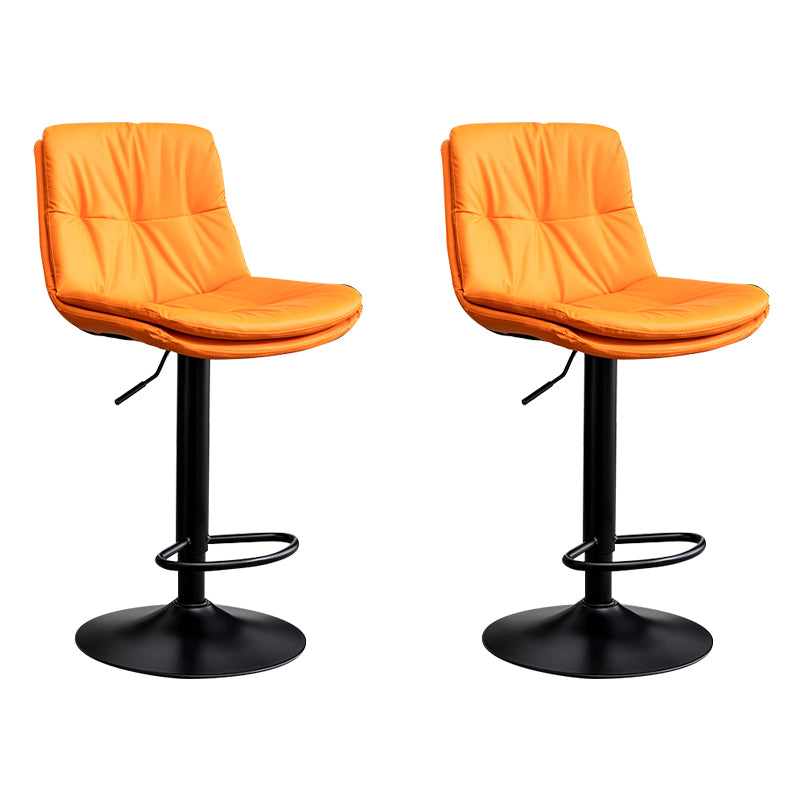 Contemporary Leather Swivel Barstool Indoor Bar Stool with Low Back