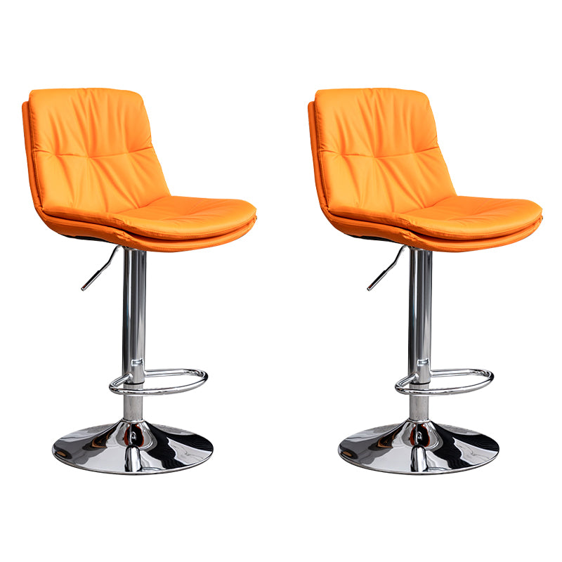 Contemporary Leather Swivel Barstool Indoor Bar Stool with Low Back