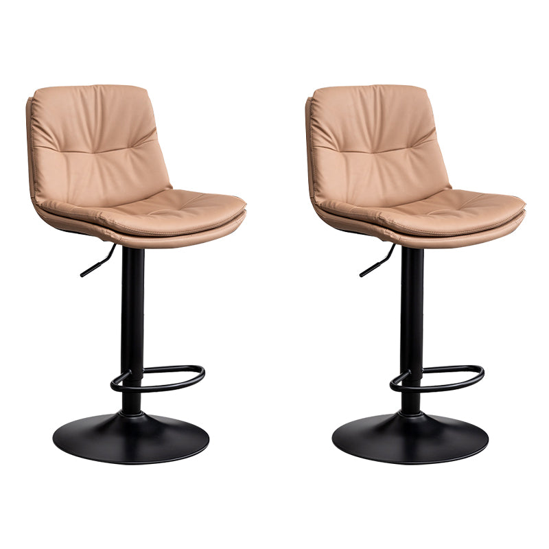 Contemporary Leather Swivel Barstool Indoor Bar Stool with Low Back