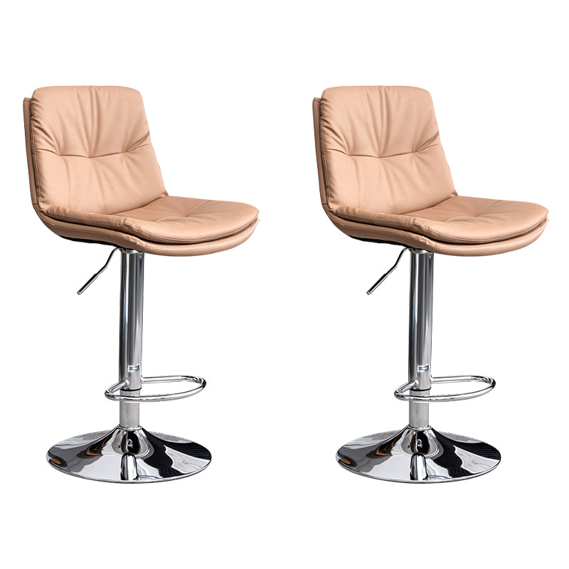 Contemporary Leather Swivel Barstool Indoor Bar Stool with Low Back