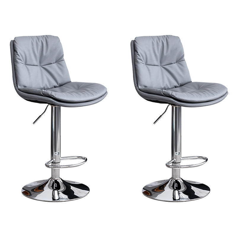 Contemporary Leather Swivel Barstool Indoor Bar Stool with Low Back