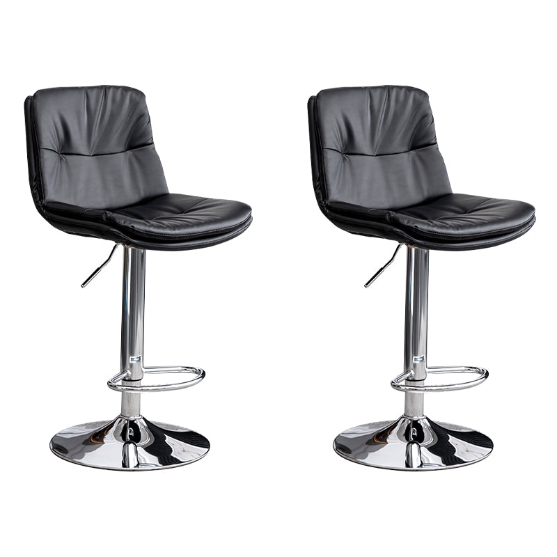 Contemporary Leather Swivel Barstool Indoor Bar Stool with Low Back
