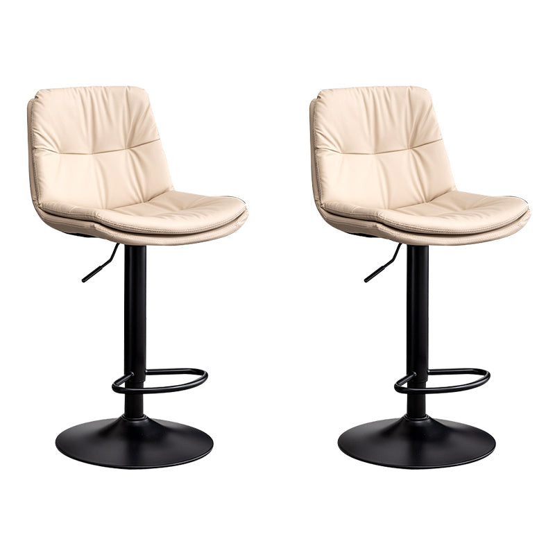 Contemporary Leather Swivel Barstool Indoor Bar Stool with Low Back