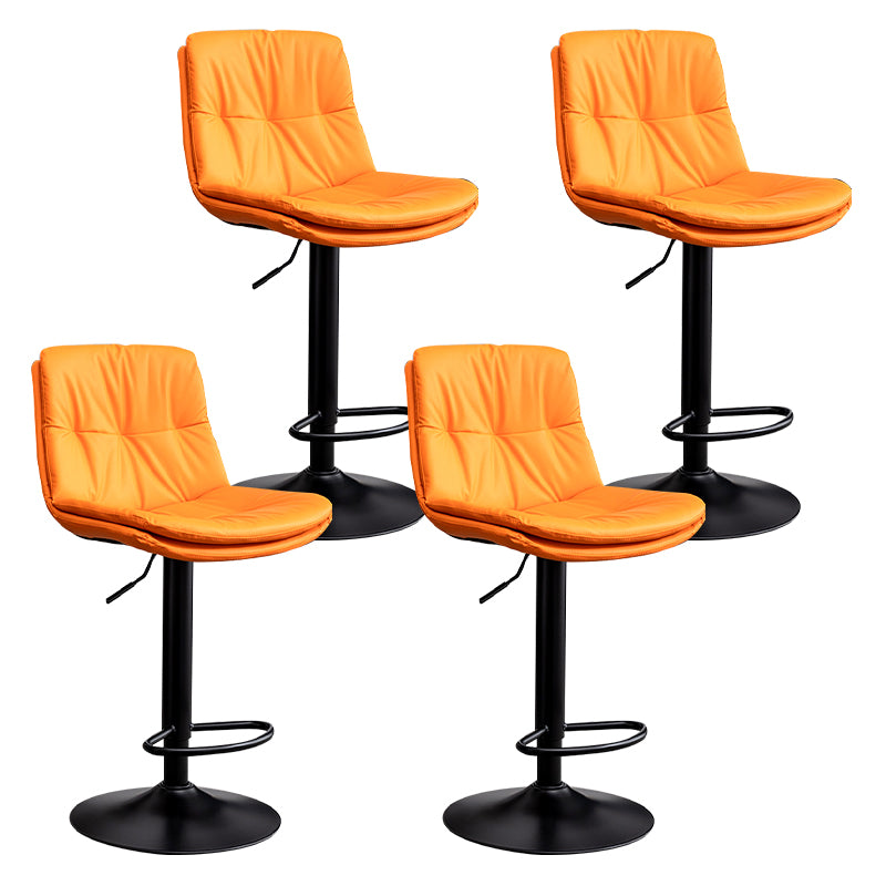 Contemporary Leather Swivel Barstool Indoor Bar Stool with Low Back