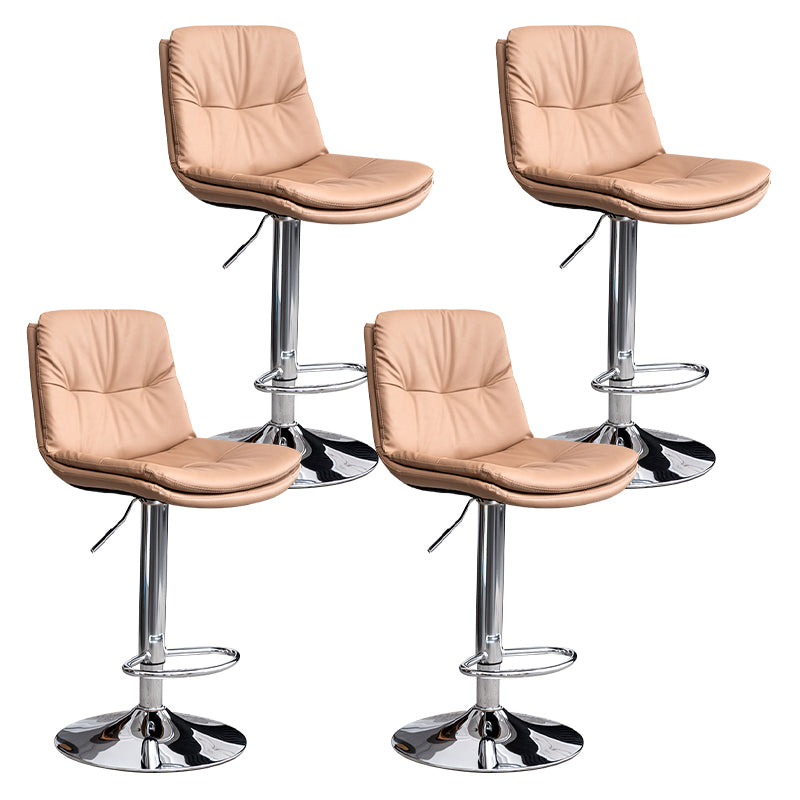 Contemporary Leather Swivel Barstool Indoor Bar Stool with Low Back