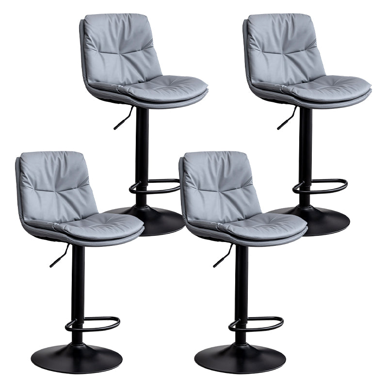 Contemporary Leather Swivel Barstool Indoor Bar Stool with Low Back