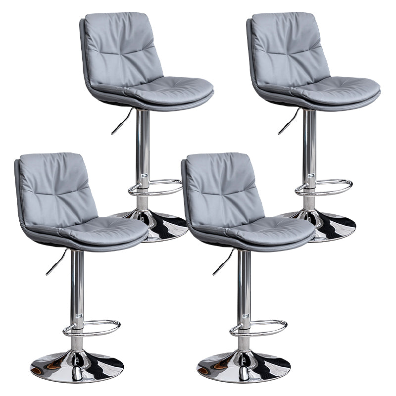 Contemporary Leather Swivel Barstool Indoor Bar Stool with Low Back