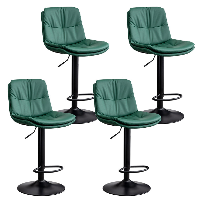 Contemporary Leather Swivel Barstool Indoor Bar Stool with Low Back