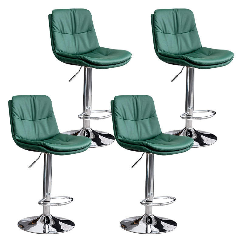 Contemporary Leather Swivel Barstool Indoor Bar Stool with Low Back