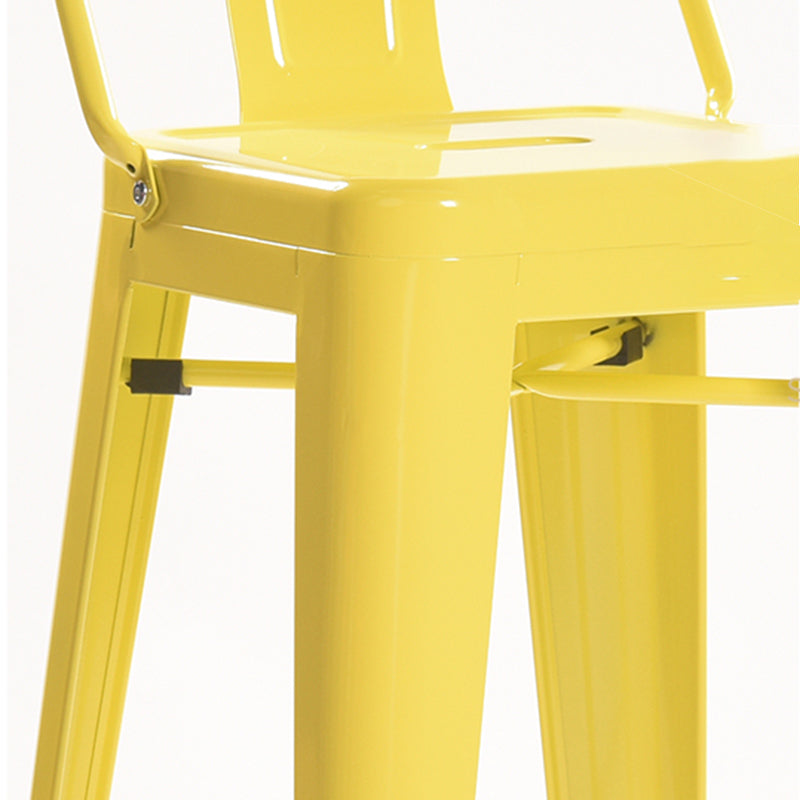 Industrial Style Metal Bar-stool with Square Iron Seat Counter Stool Kitchen Bar Bar-stool