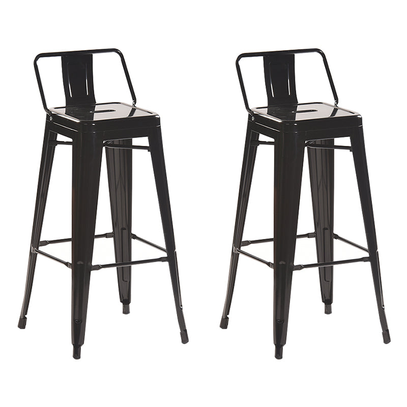 Industrial Style Metal Bar-stool with Square Iron Seat Counter Stool Kitchen Bar Bar-stool