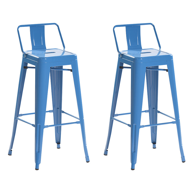 Industrial Style Metal Bar-stool with Square Iron Seat Counter Stool Kitchen Bar Bar-stool